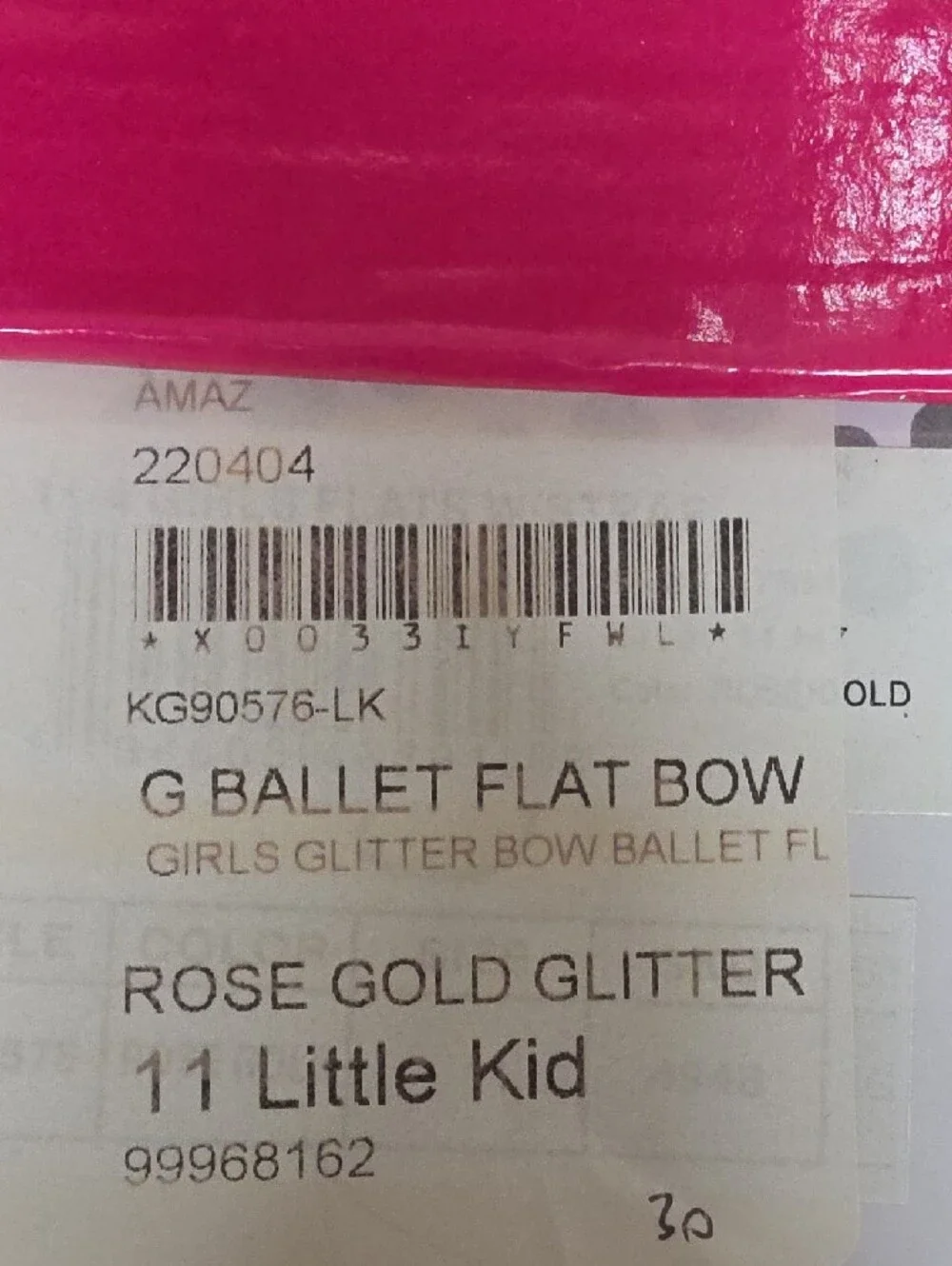 BRAND NEW Kensie Girl Size 11 Rose Gold Iridescent Ballet Flats with Glitter Bow